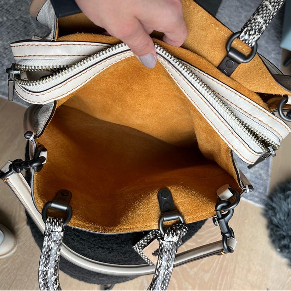 Coach Rouge Beige Tote with Snakeskin Accents - Picture 13 of 17